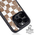 Marijuana Brown Checkered iPhone 15 Pro Kickstand Case